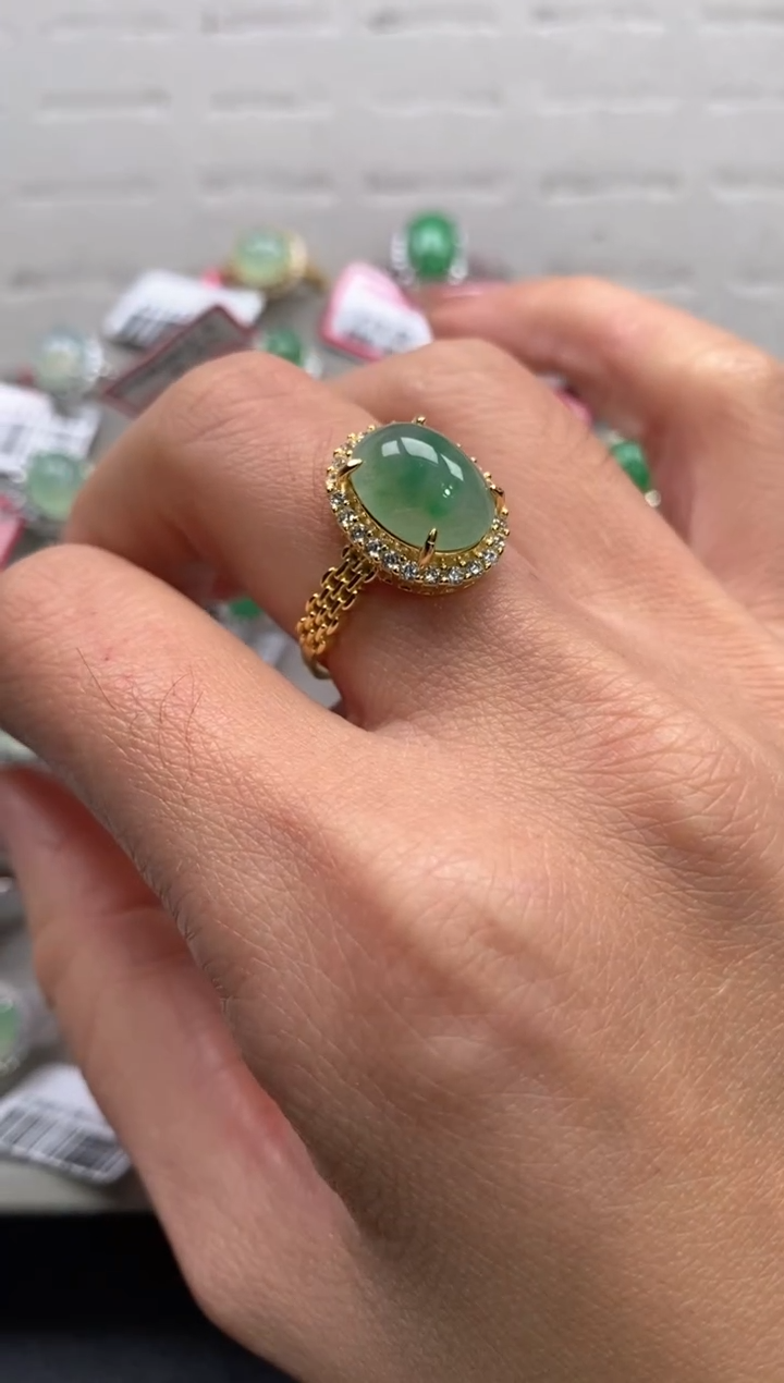 【闪购商品】翡翠戒指银S925镶嵌111111--1