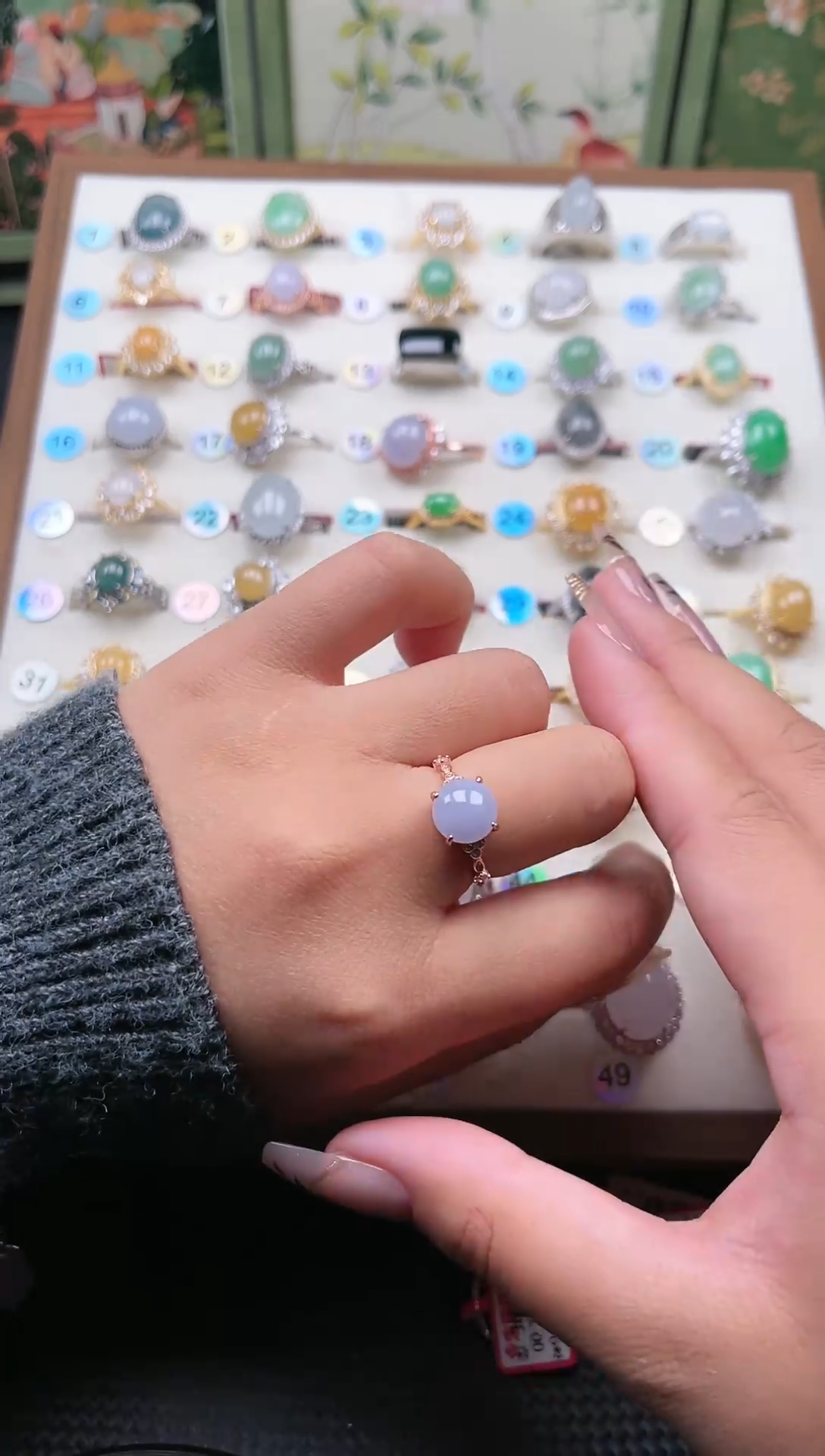 【闪购商品】翡翠戒指银S925镶嵌天然A货翡翠戒指