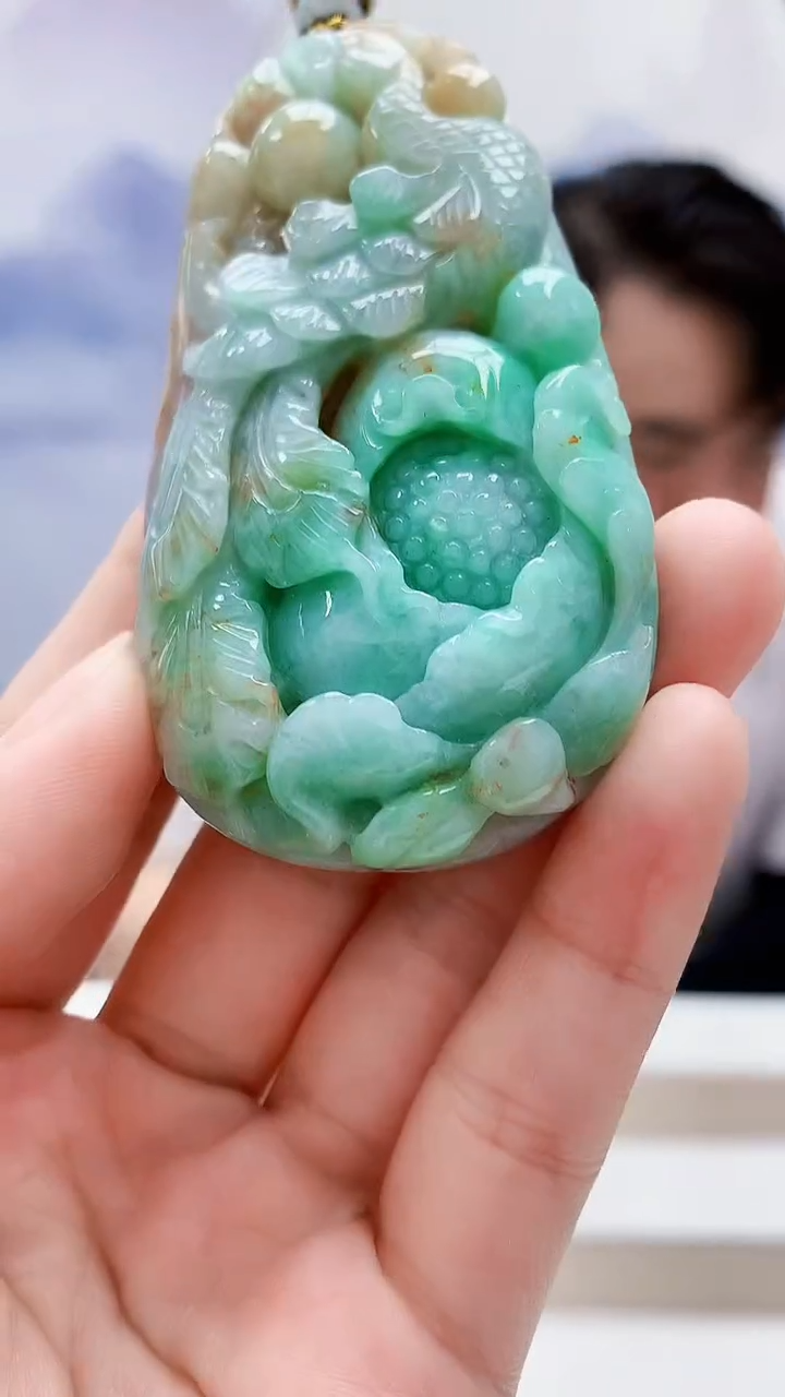 未镶嵌定制翡翠5060lr-毛货挂件32