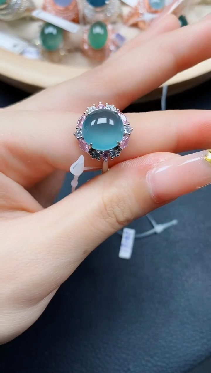 【闪购商品】翡翠戒指银S925镶嵌翡翠