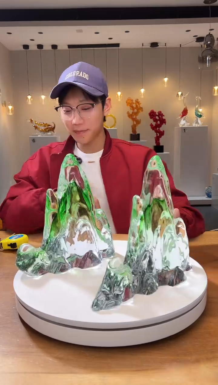 【闪购商品】茶宠巴比特美学 草绿色山 大号+小号