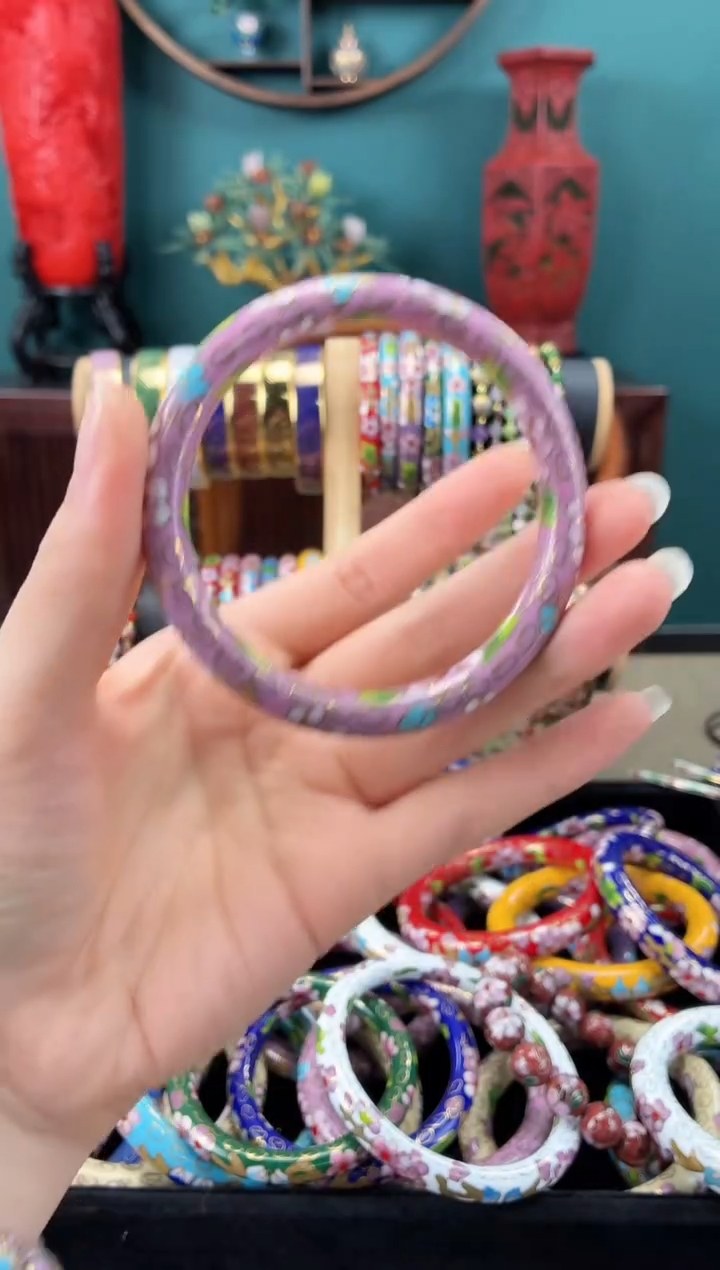 景泰蓝细款镯子54-55圈口