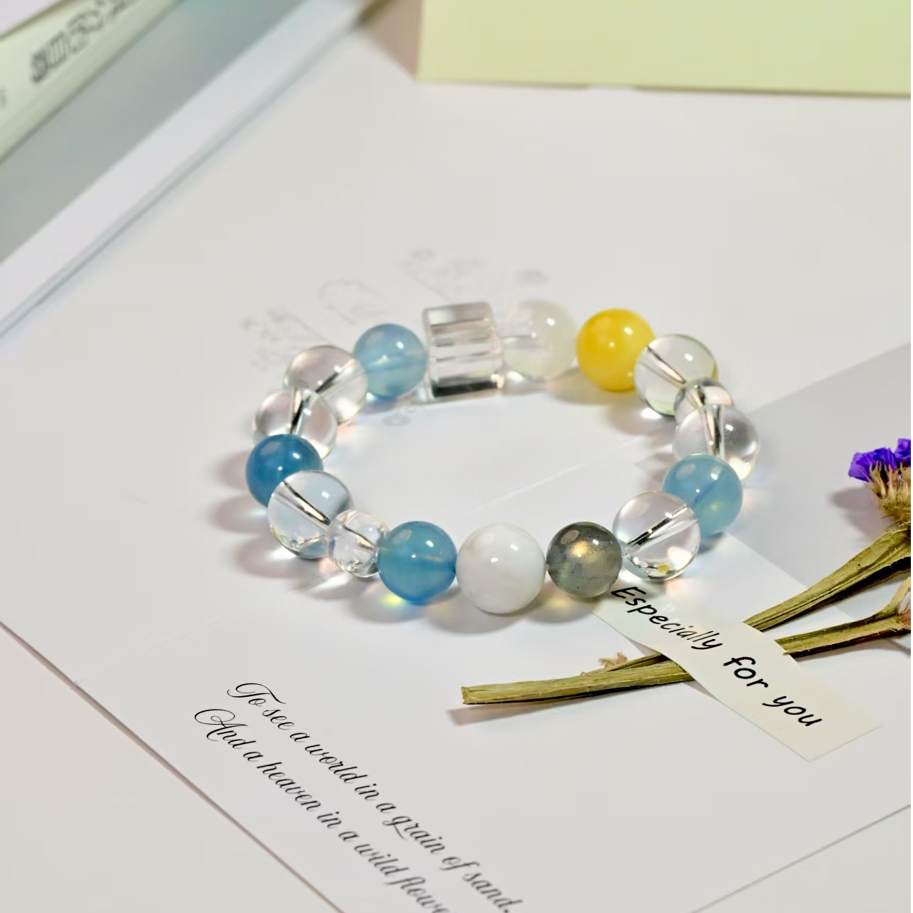 【海盐柠檬】宝玥华承-天然白水晶白幽灵手串手链-A140【多样性发一】