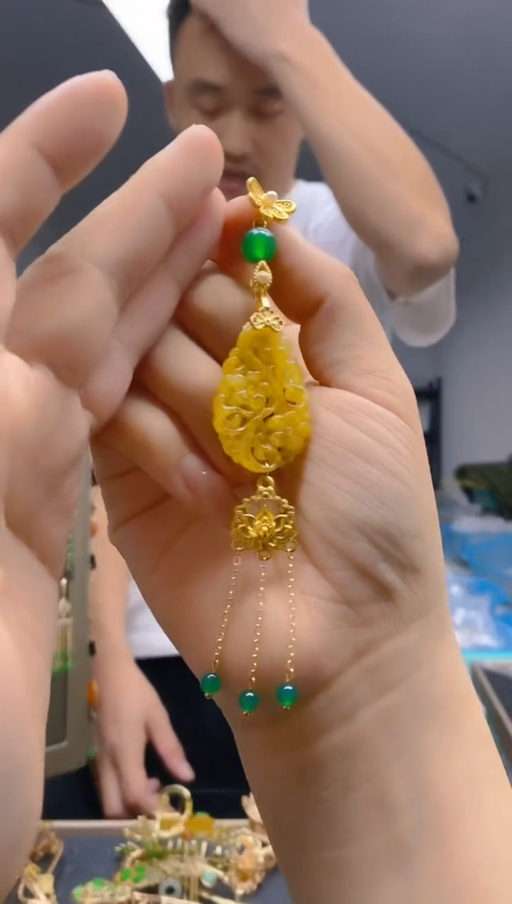 【闪购商品】翡翠耳饰合金396翡翠压襟