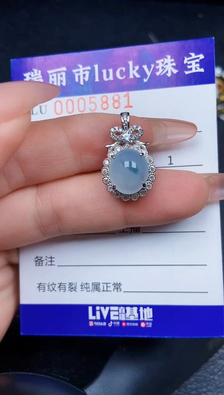 翡翠银S925镶嵌颈饰5881