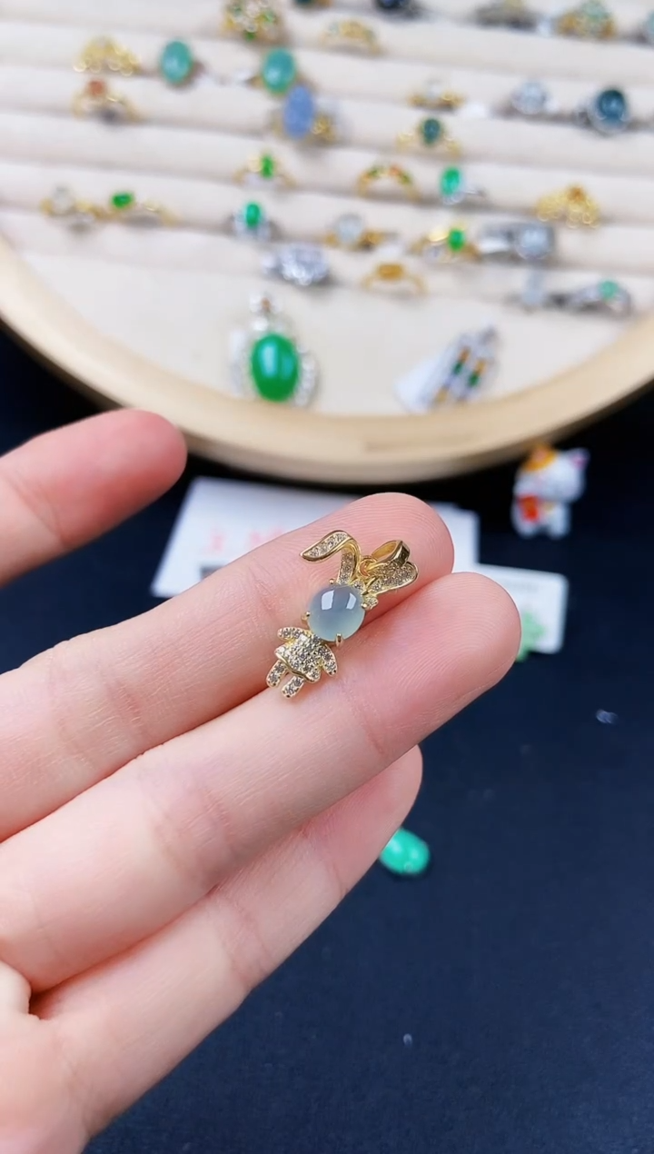 【闪购商品】翡翠银S925镶嵌颈饰546464