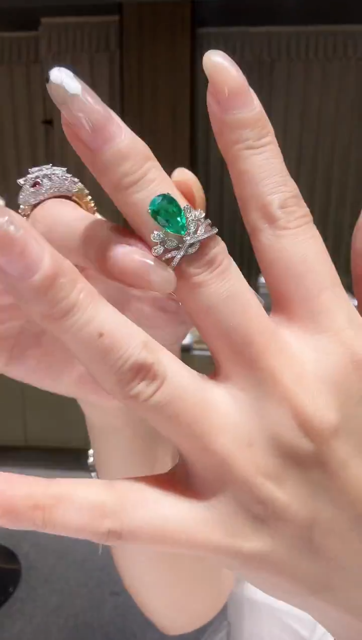 铂Pt950镶嵌戒指钻石AY0437-PT-