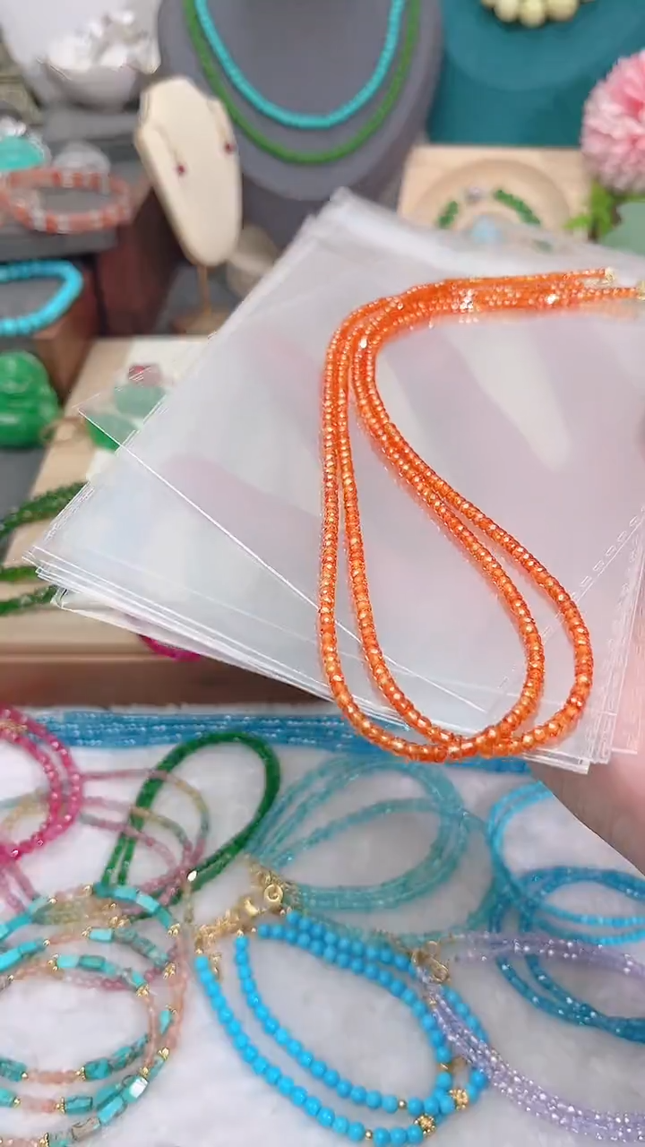 银S925镶嵌颈饰石榴石（芬达石）刻99