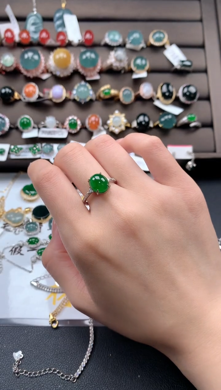 【闪购商品】翡翠戒指银S925镶嵌31231231