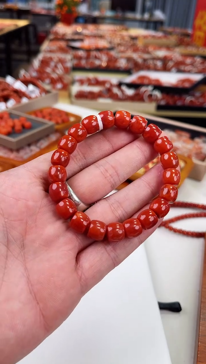 【闪购商品】南红玛瑙瓦西直切手串10+未镶嵌一个/条