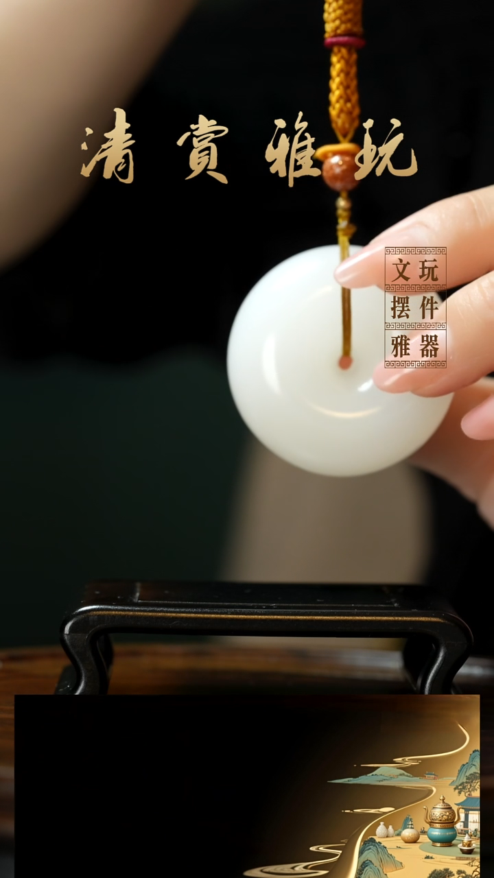 玉《平安扣》手把件摆件