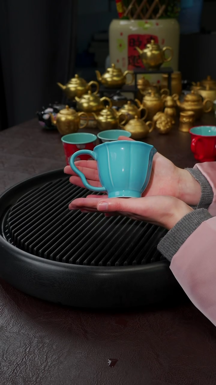 【闪购商品】杯【宜景窑松石蓝】撞色马克杯