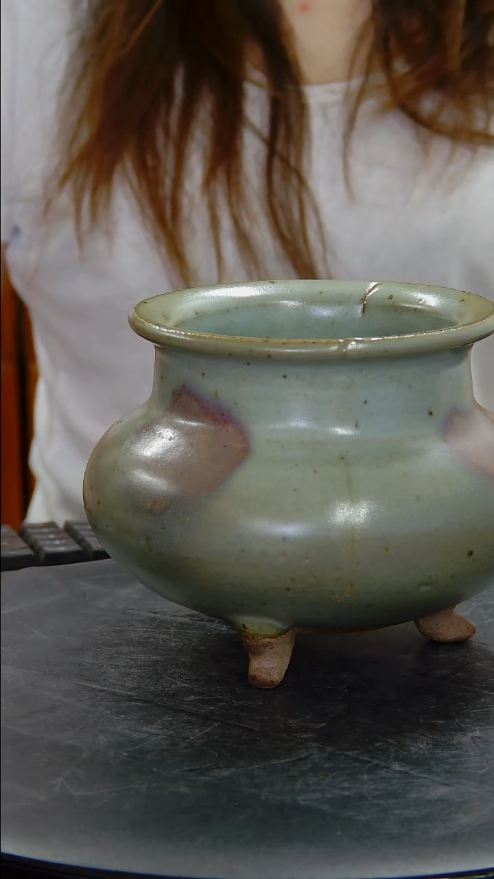 炉窑变釉三足炉#48#瓷器