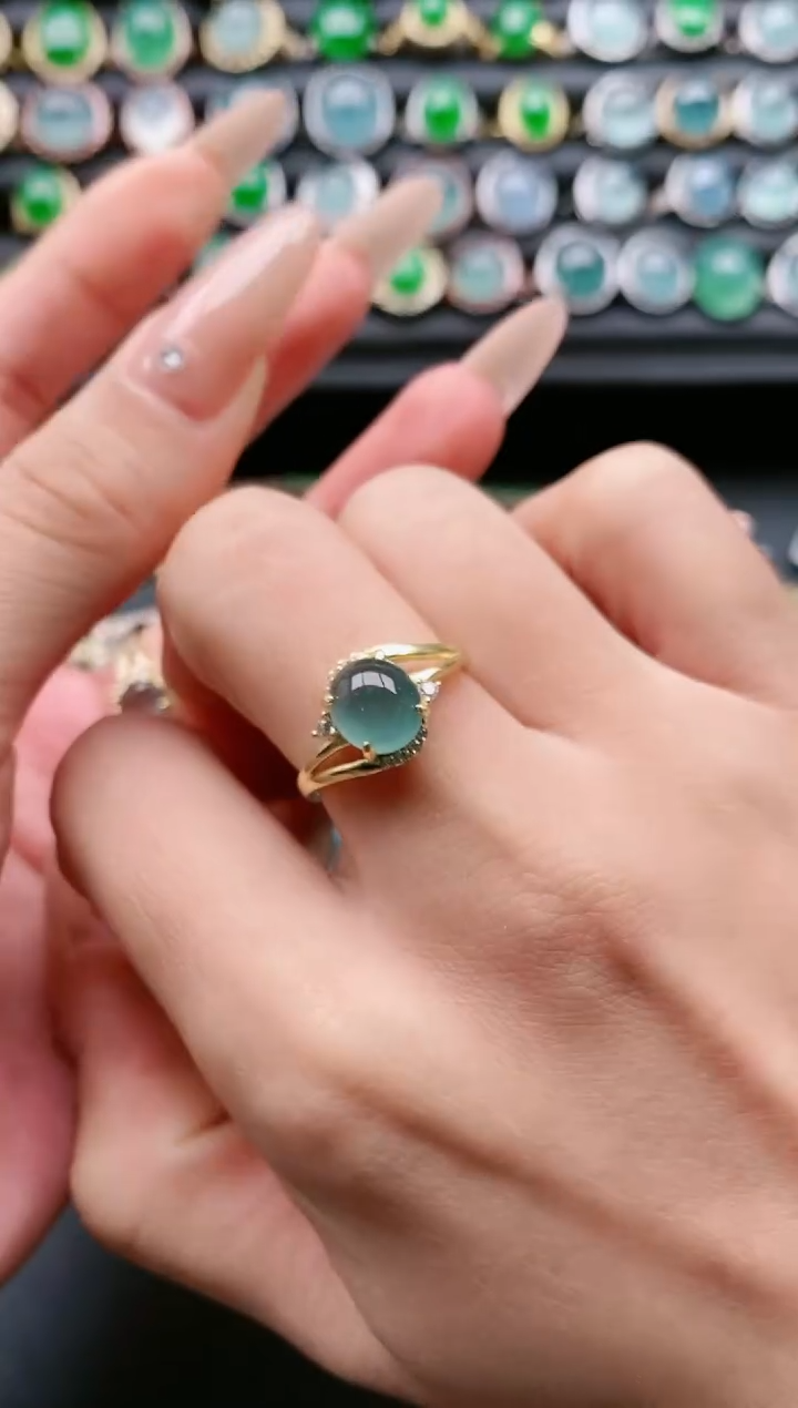 【闪购商品】翡翠戒指银S925镶嵌111111
