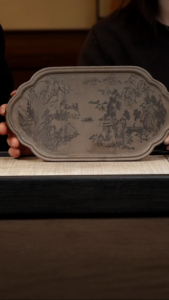 茶壶紫砂【P004】海棠壶承   