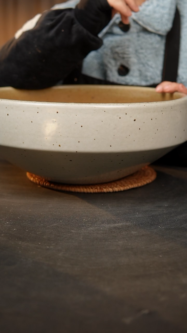 【闪购商品】瓷片泥泥手工花盆口30高13