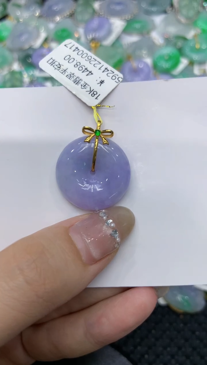 【闪购商品】翡翠颈饰18K金镶嵌222222222