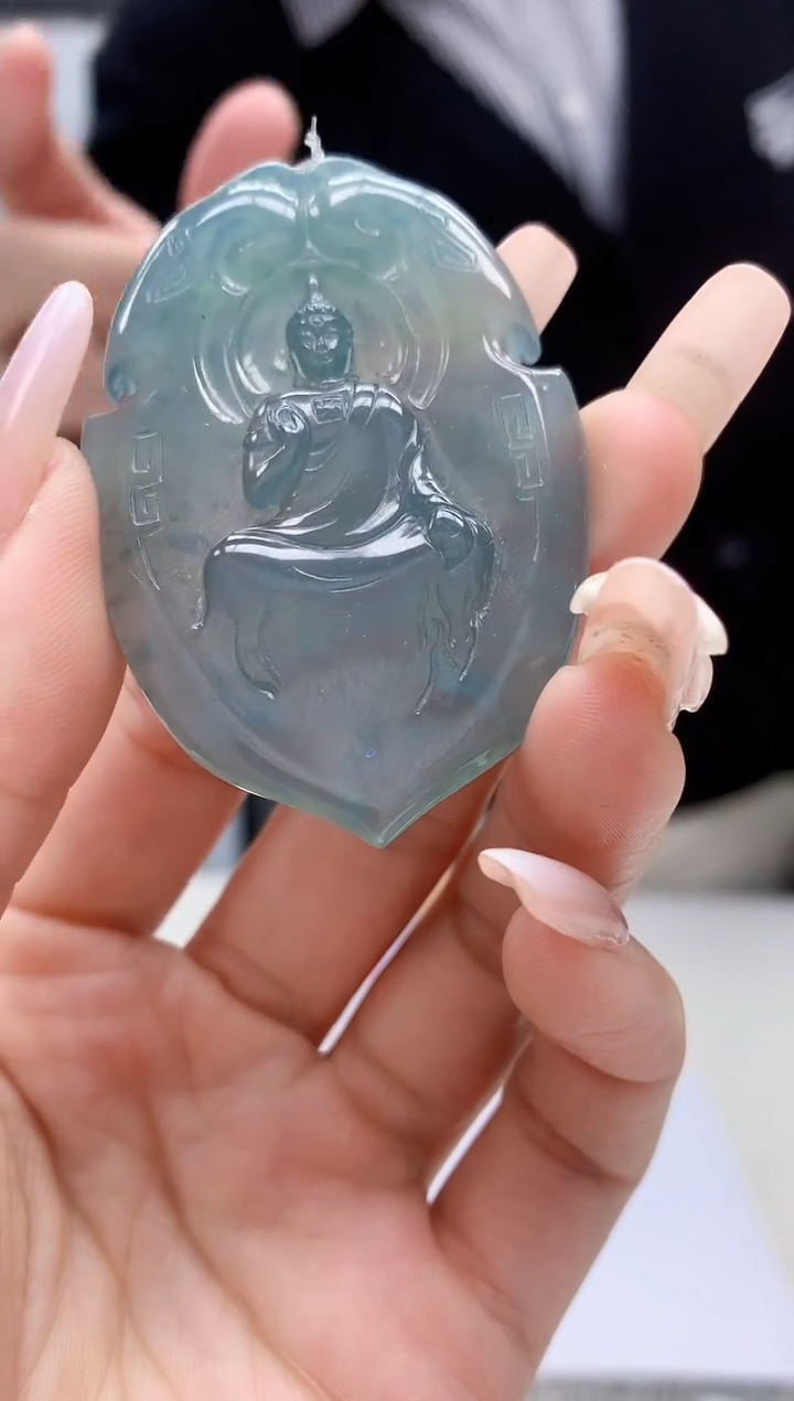 【闪购商品】定制翡翠未镶嵌5145lr-毛货挂件56赠珠链