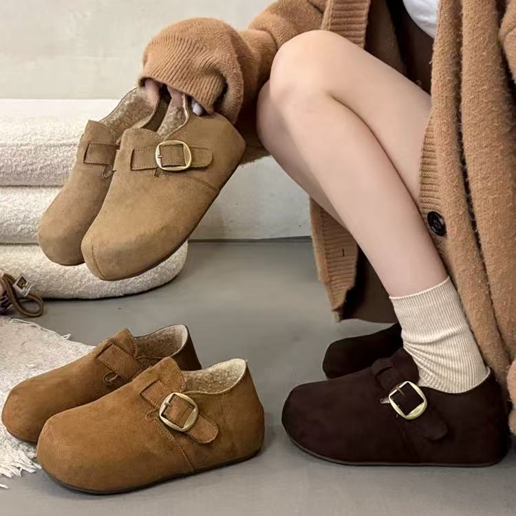 冬休闲款法式女新款百搭软底豆豆鞋勃肯鞋C567-2