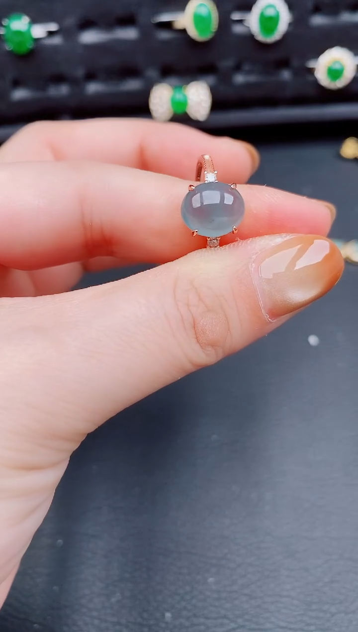 【闪购商品】翡翠戒指银S925镶嵌天然a货翡翠288