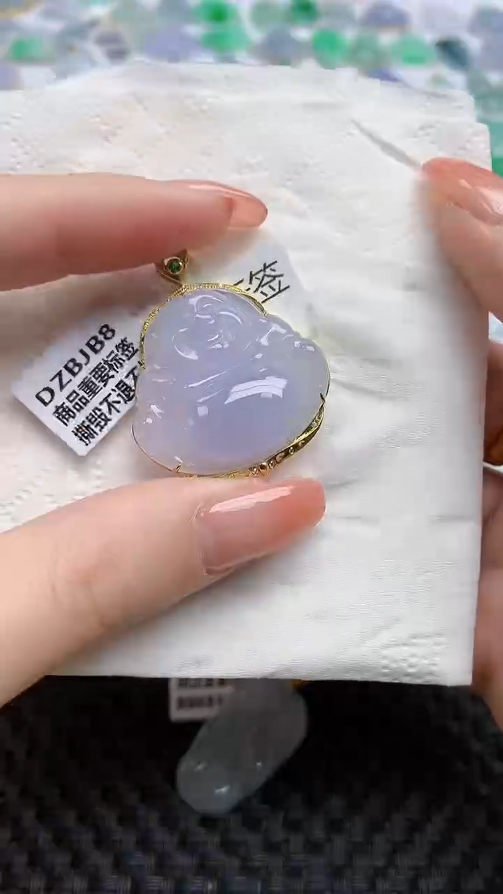 【闪购商品】翡翠颈饰18K金镶嵌天然翡翠A货