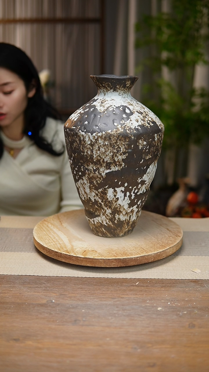 【闪购商品】陶瓷 花器诧寂黑高脚