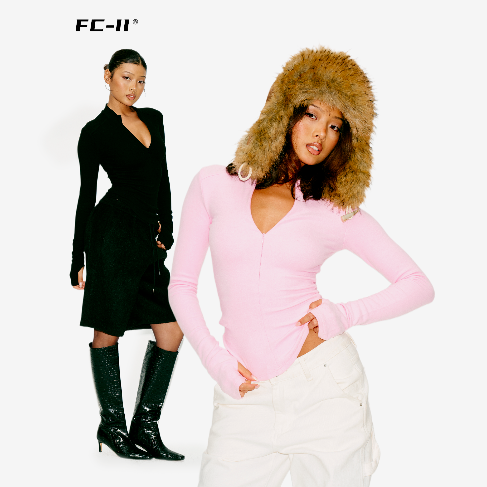 【Fcii】美式辣妹半高领德绒打底衫H5S4338