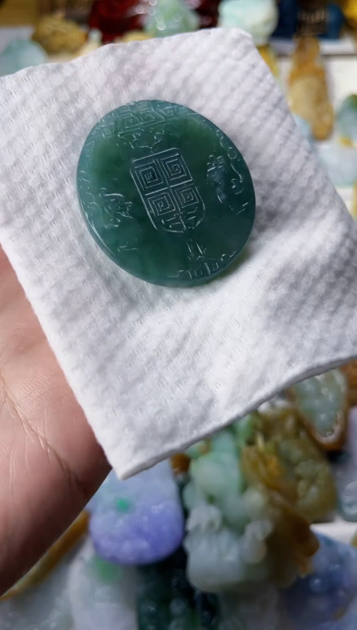 【闪购商品】定制翡翠未镶嵌毛货定制仿古无事牌 不退不换