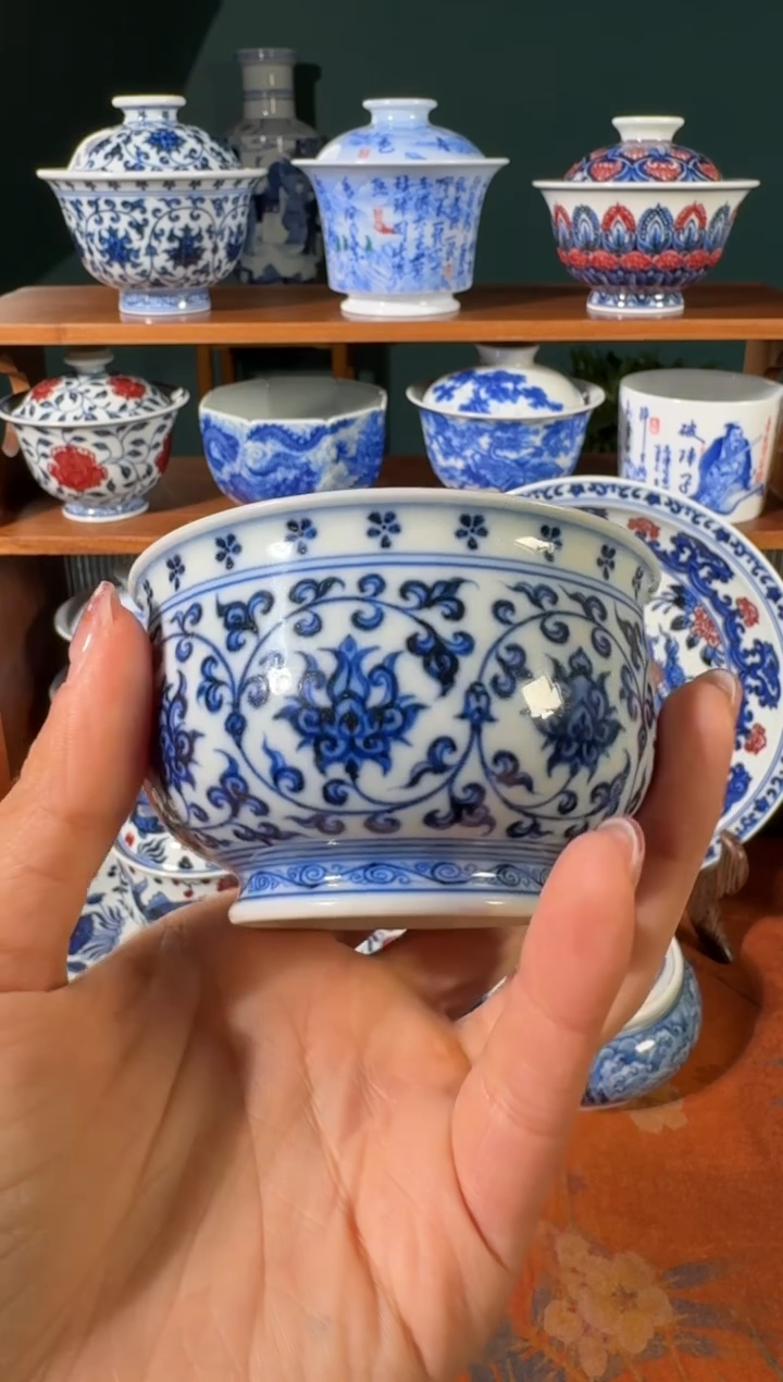 【闪购商品】杯刘建锋窑缠枝莲炉式杯