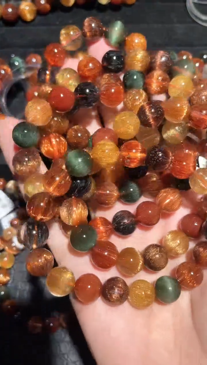 【闪购商品】水晶手链未镶嵌发晶多宝单圈A11（多样性发其一）