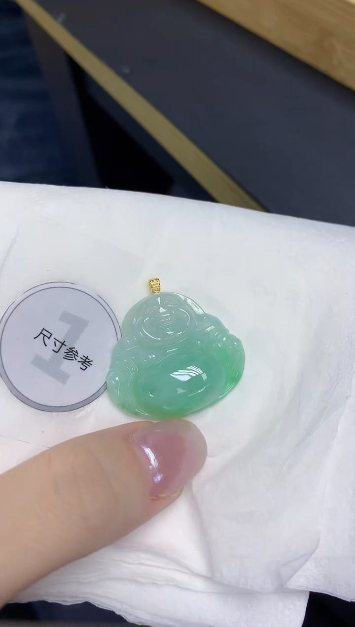 翡翠18K金镶嵌颈饰天然缅甸翡翠A货百元以上9元证书费自理