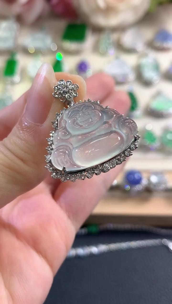 吊坠(不含链)18K金镶嵌翡翠d92 多样性一件发货