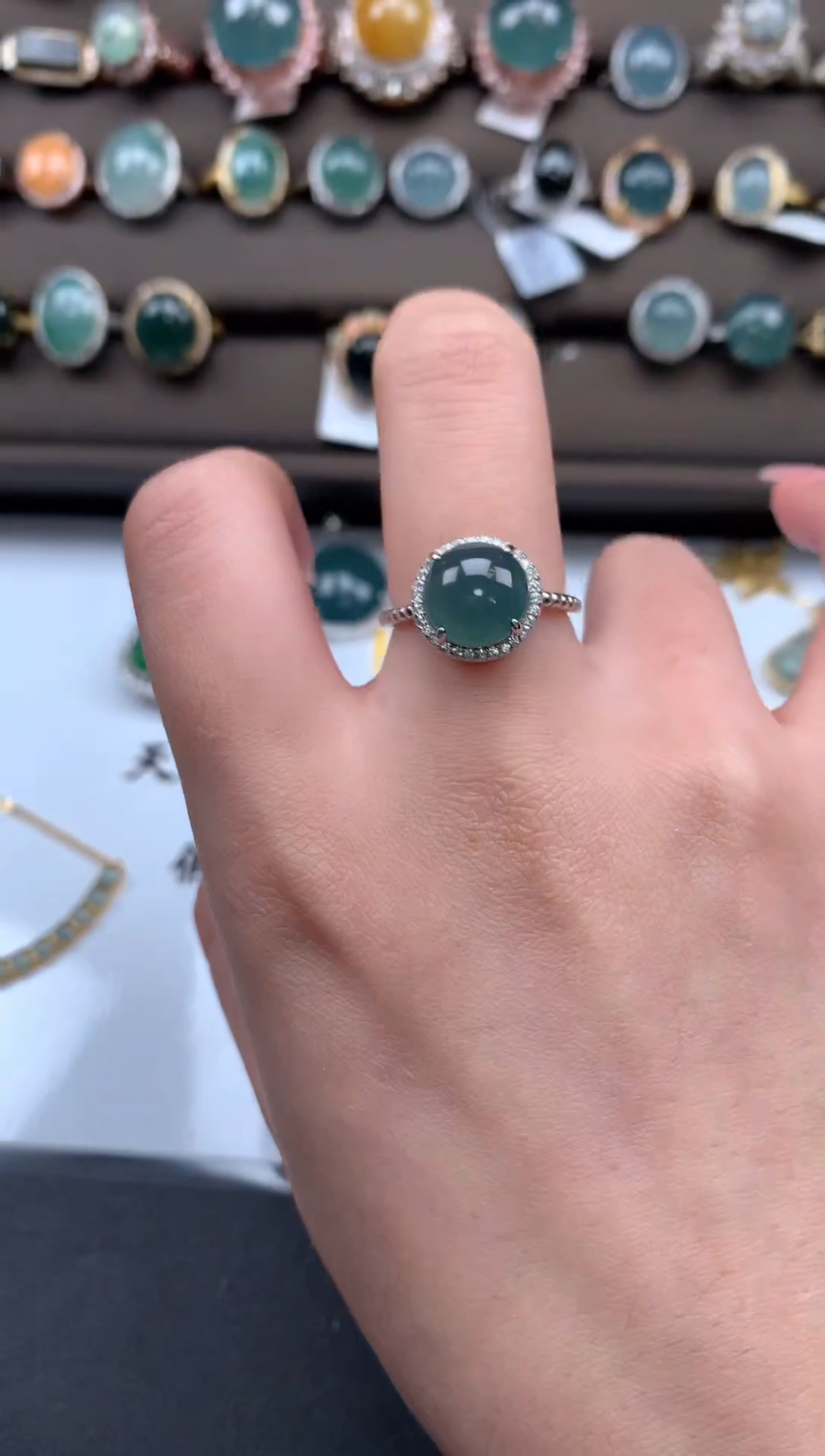 【闪购商品】翡翠戒指银S925镶嵌5141