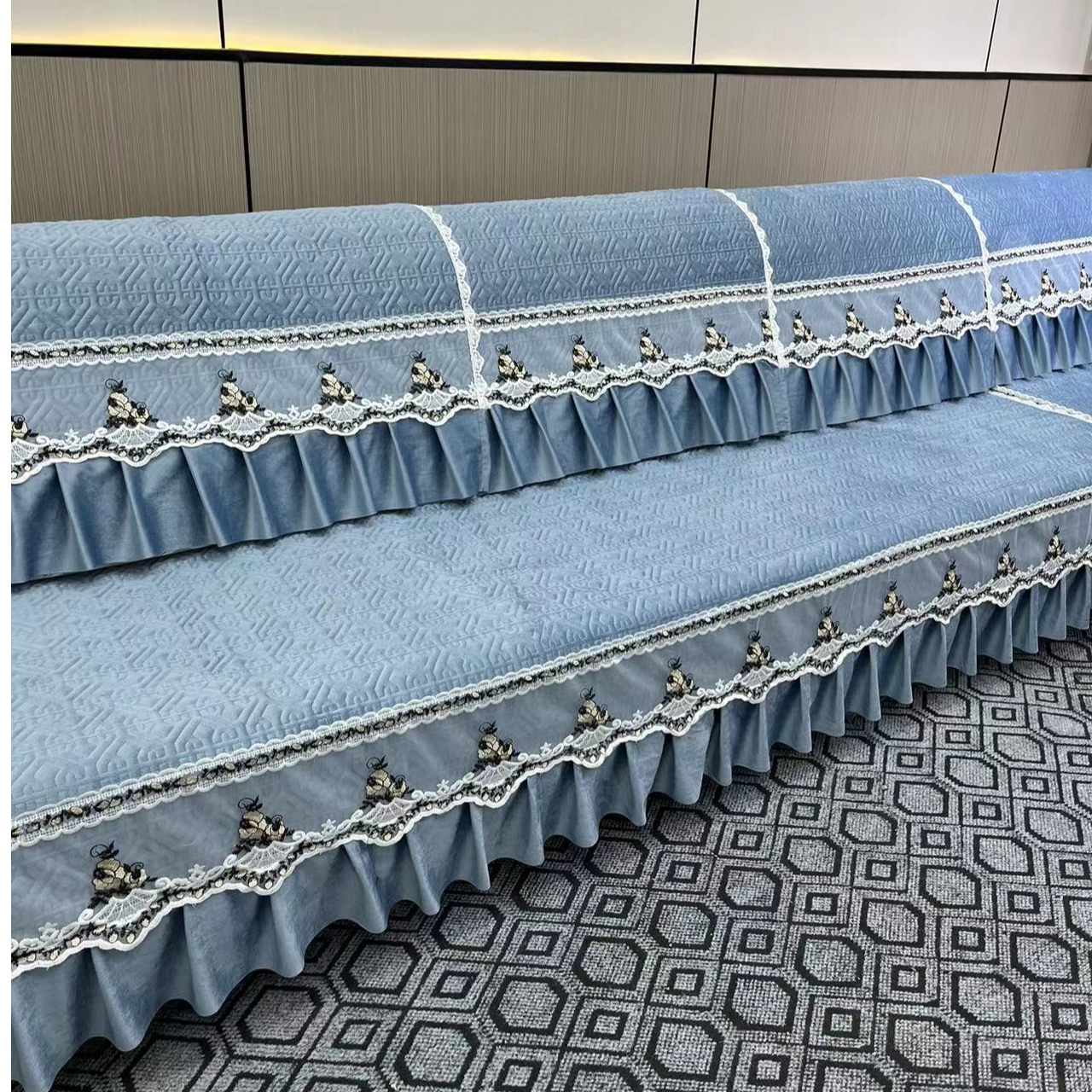 【丹丹】荷兰绒（直排）秋冬款沙发垫简约布艺加厚沙发垫防滑