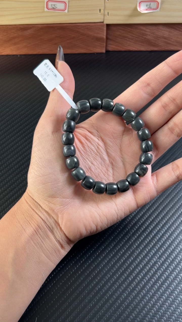 未镶嵌手串和田玉若羌毛毛矿微色差卡9*10Mm