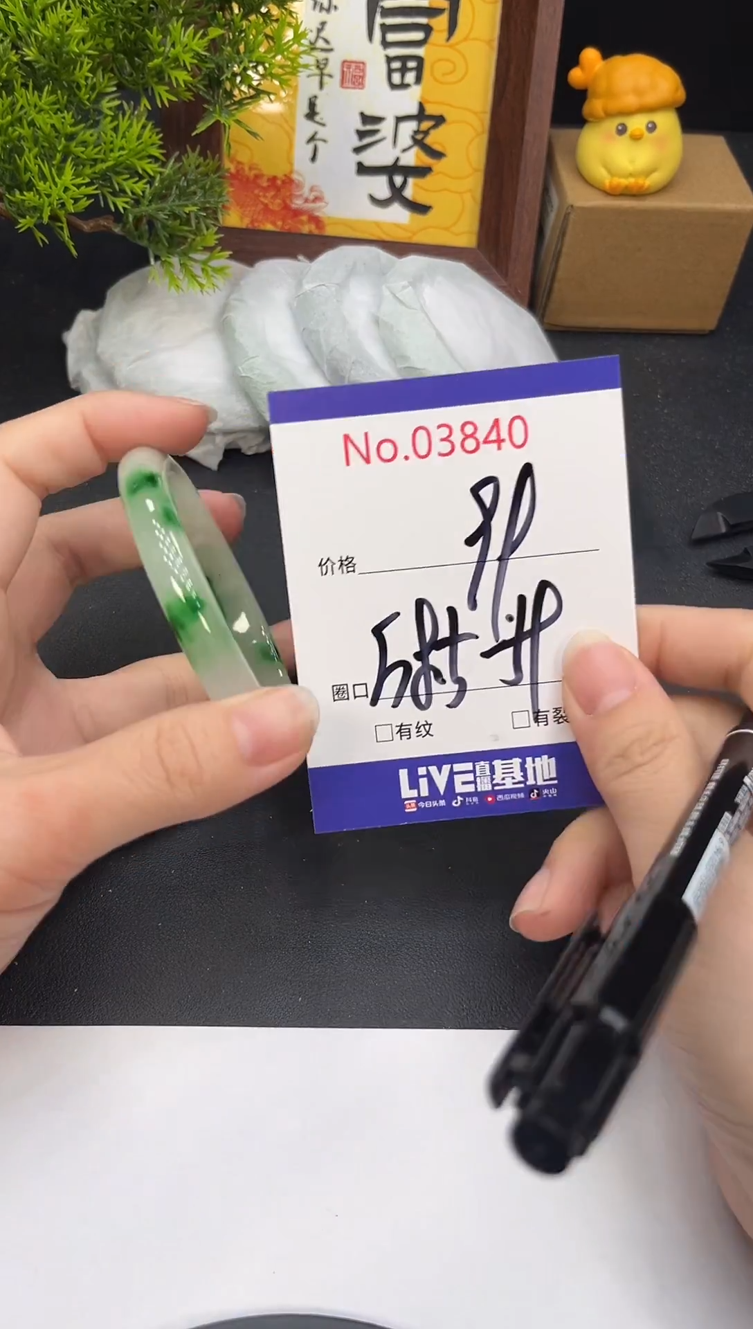 未镶嵌手镯翡翠3840