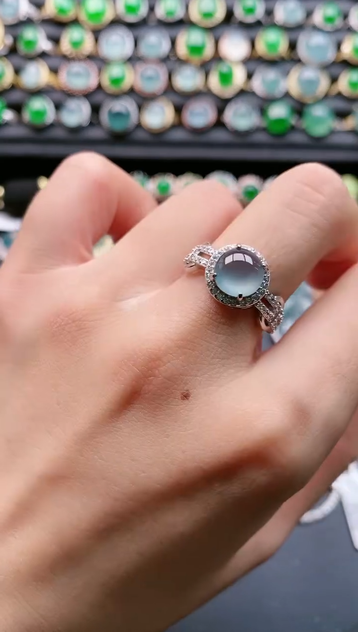 【闪购商品】翡翠戒指银S925镶嵌1111111