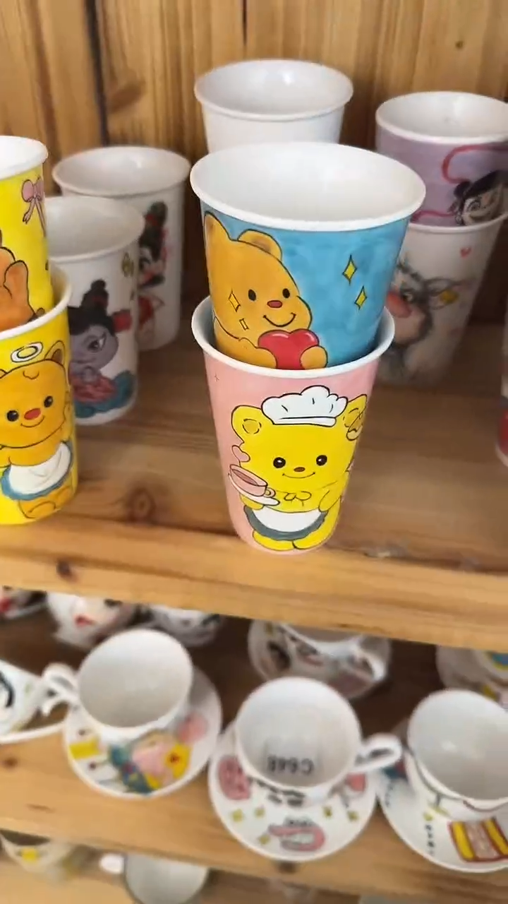 纯手工她*纯手工绘制陶瓷杯