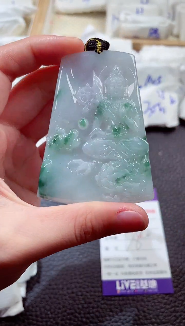 翡翠未镶嵌颈饰00002996文殊