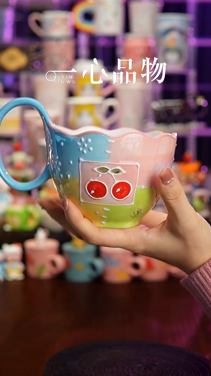 杯子瓷S52景德镇手工手绘杯子摆件