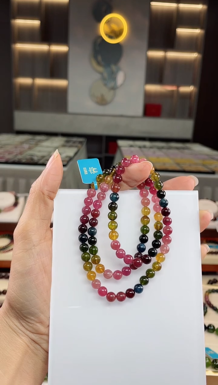 【闪购商品】碧玺三圈手串未镶嵌（多样性发一条）Q