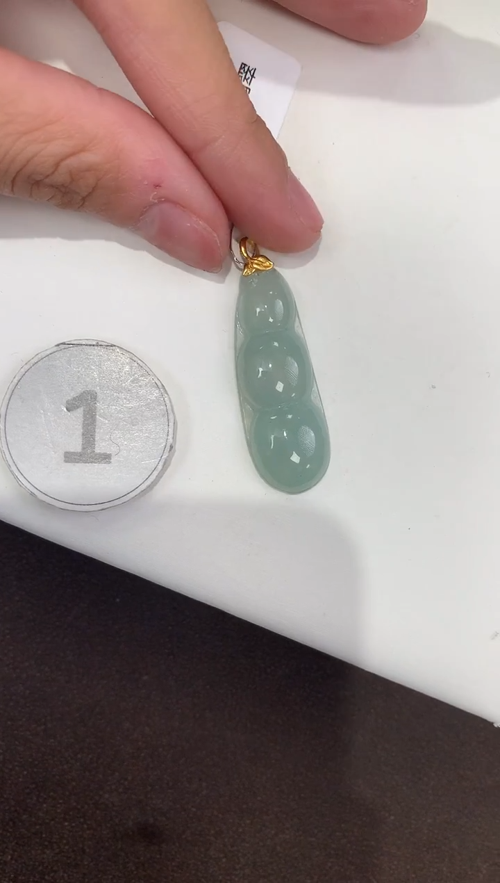 颈饰18K金镶嵌翡翠天然缅甸A货翡翠