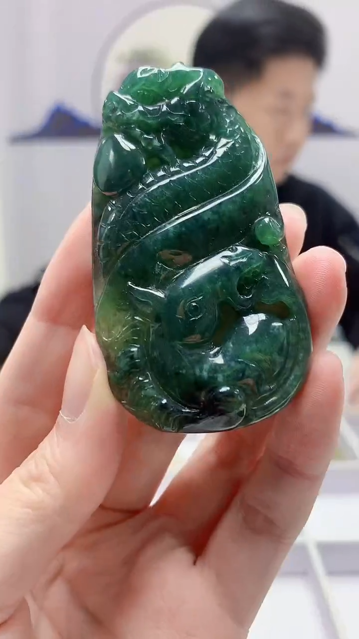 【闪购商品】定制翡翠未镶嵌4917zm-毛货挂件龙马119