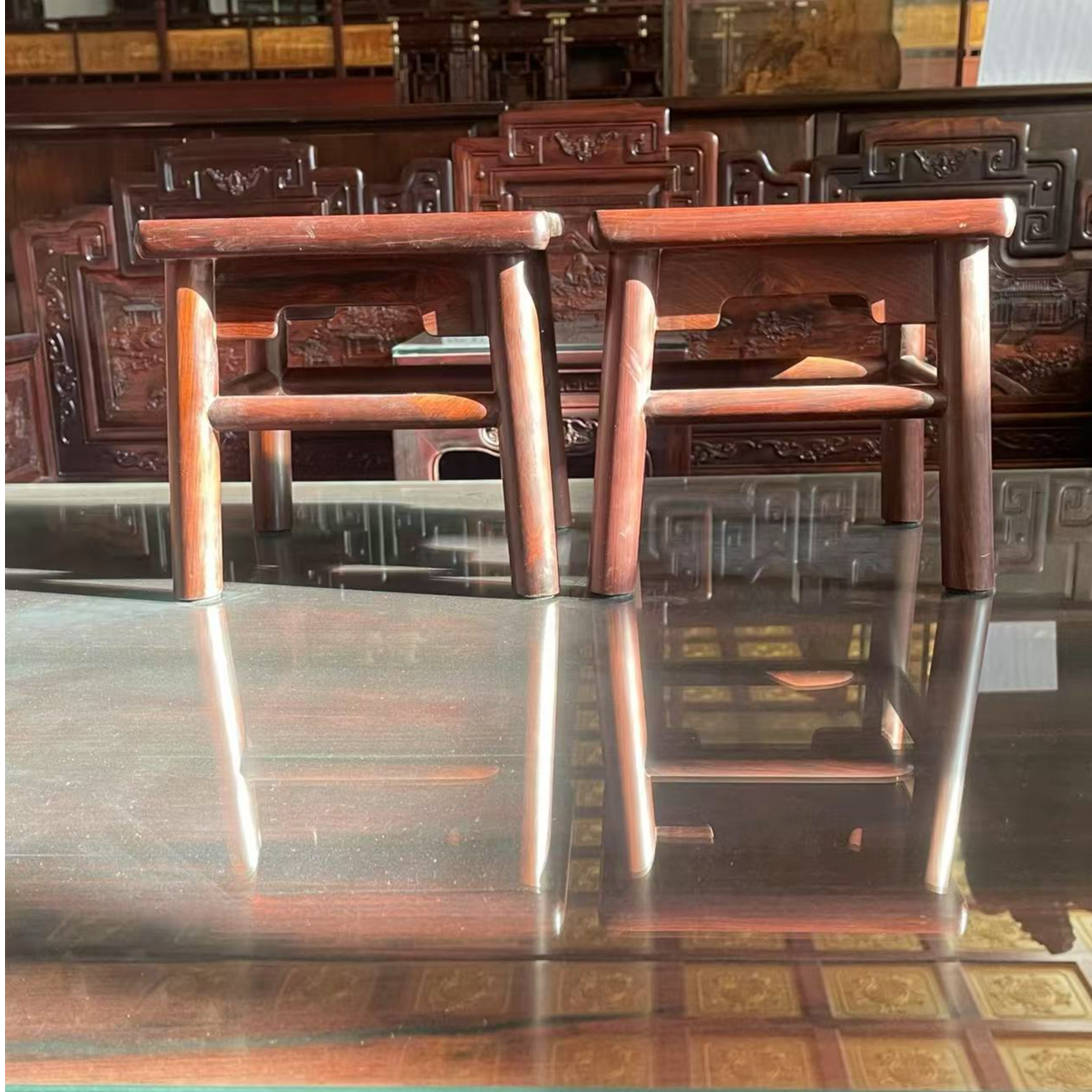 大红酸枝小方凳无束腰面独板中式板凳红木