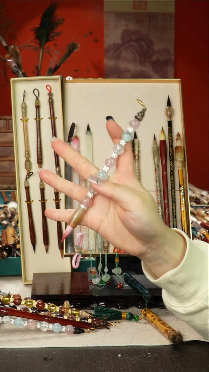 521号闪孤品高货毛笔链接 清水试笔 蘸墨不退