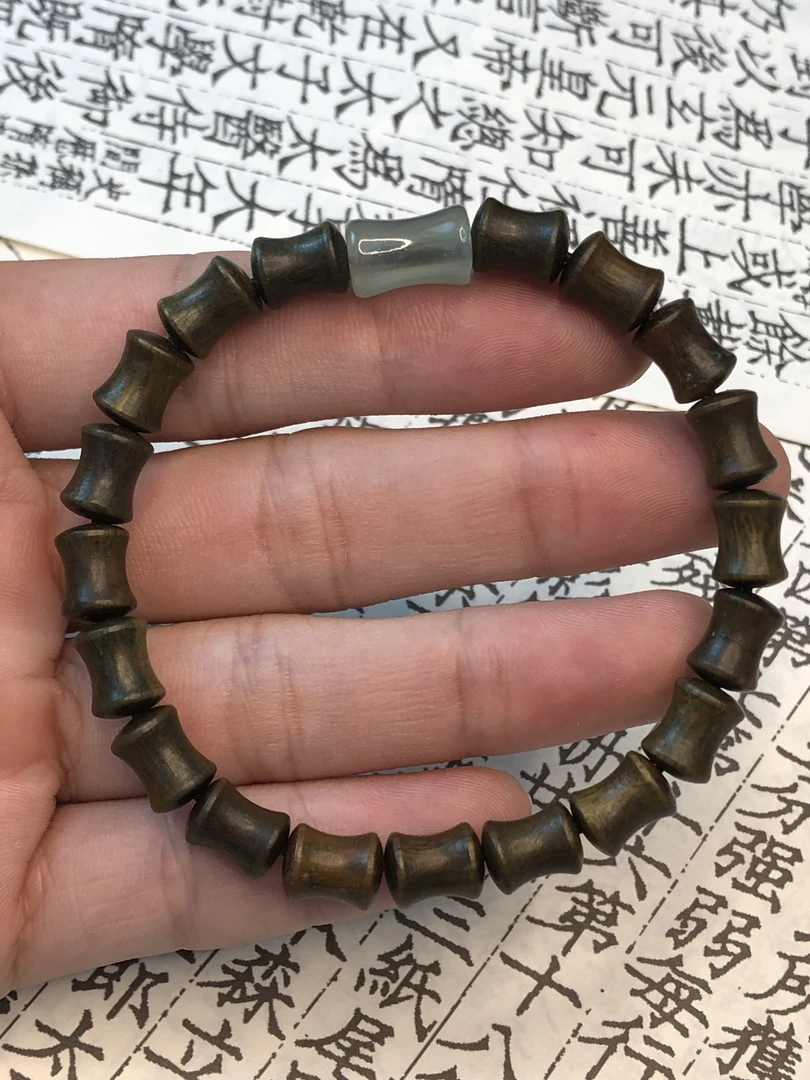 绿檀竹节单圈手串