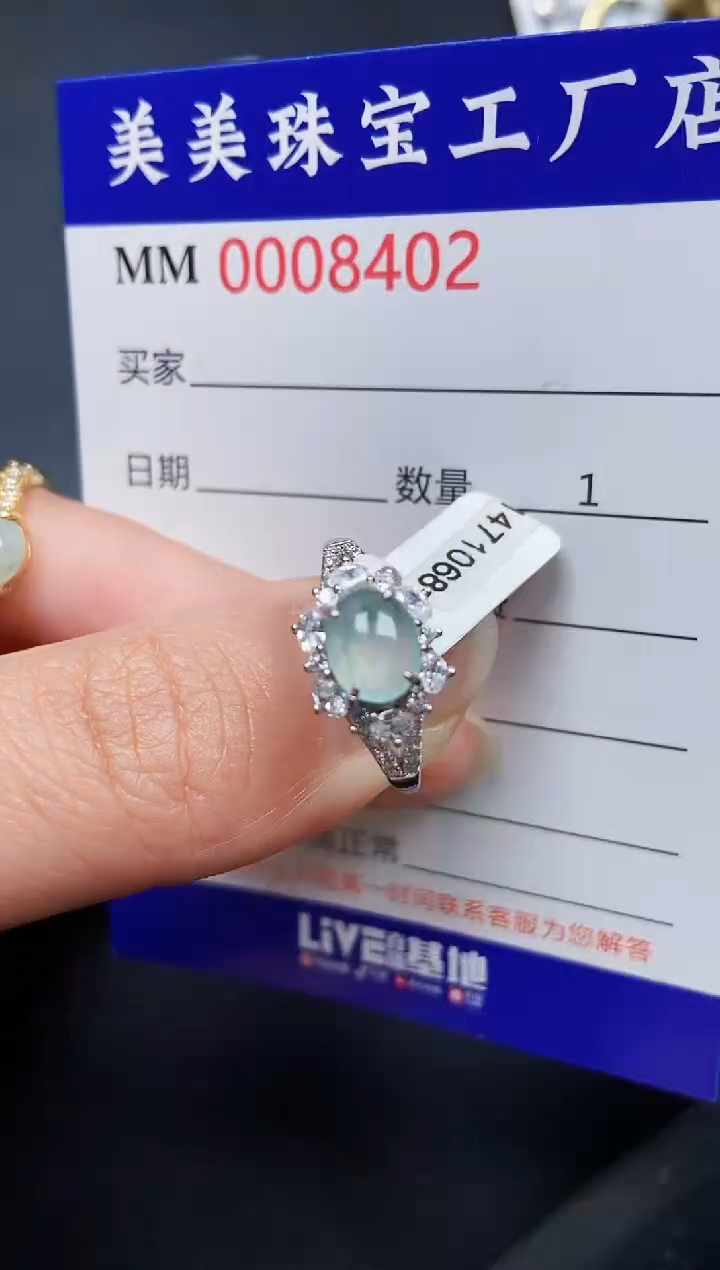 翡翠银S925镶嵌颈饰8402
