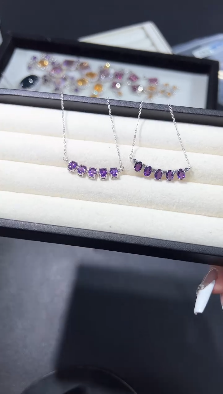 颈饰银S925镶嵌水晶45t多样性发其一【1条】