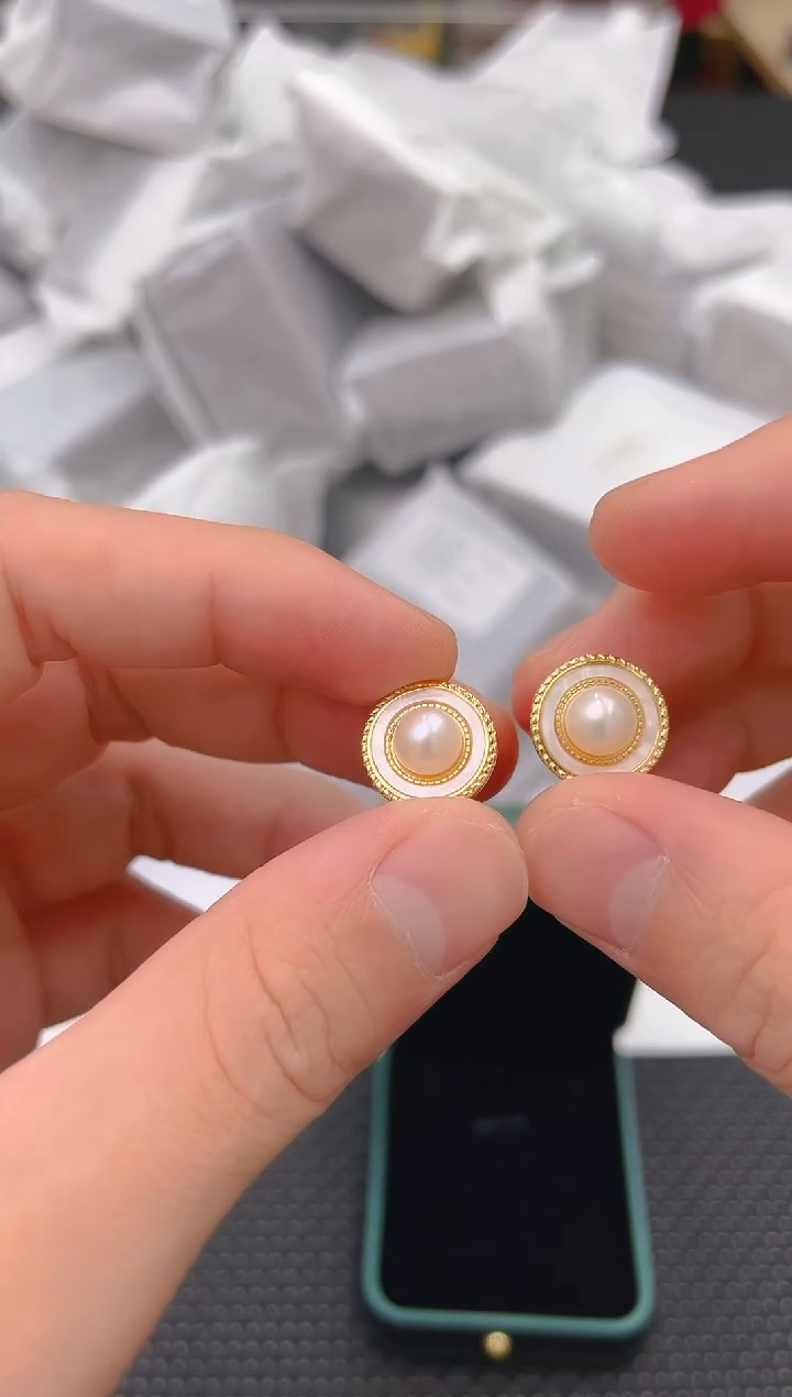 未镶嵌淡水珍珠耳饰ed1044