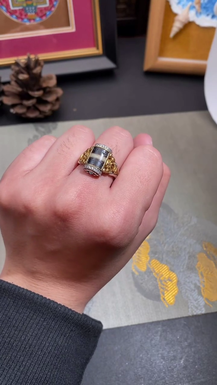【闪购商品】玛瑙/玉髓颈饰银S925镶嵌Z27730药师戒指
